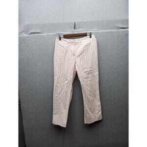 Madison Hill Womens Pink Checkered Pants Size 8 Cotton Blend Made In Taiwan